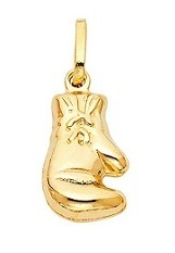 superb minuscule boxing glove gold baby charm